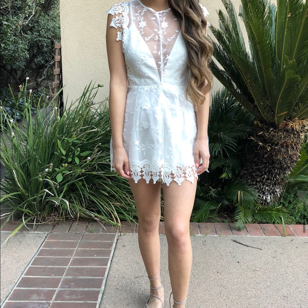 Brooke and Arrow boutique white lace romper